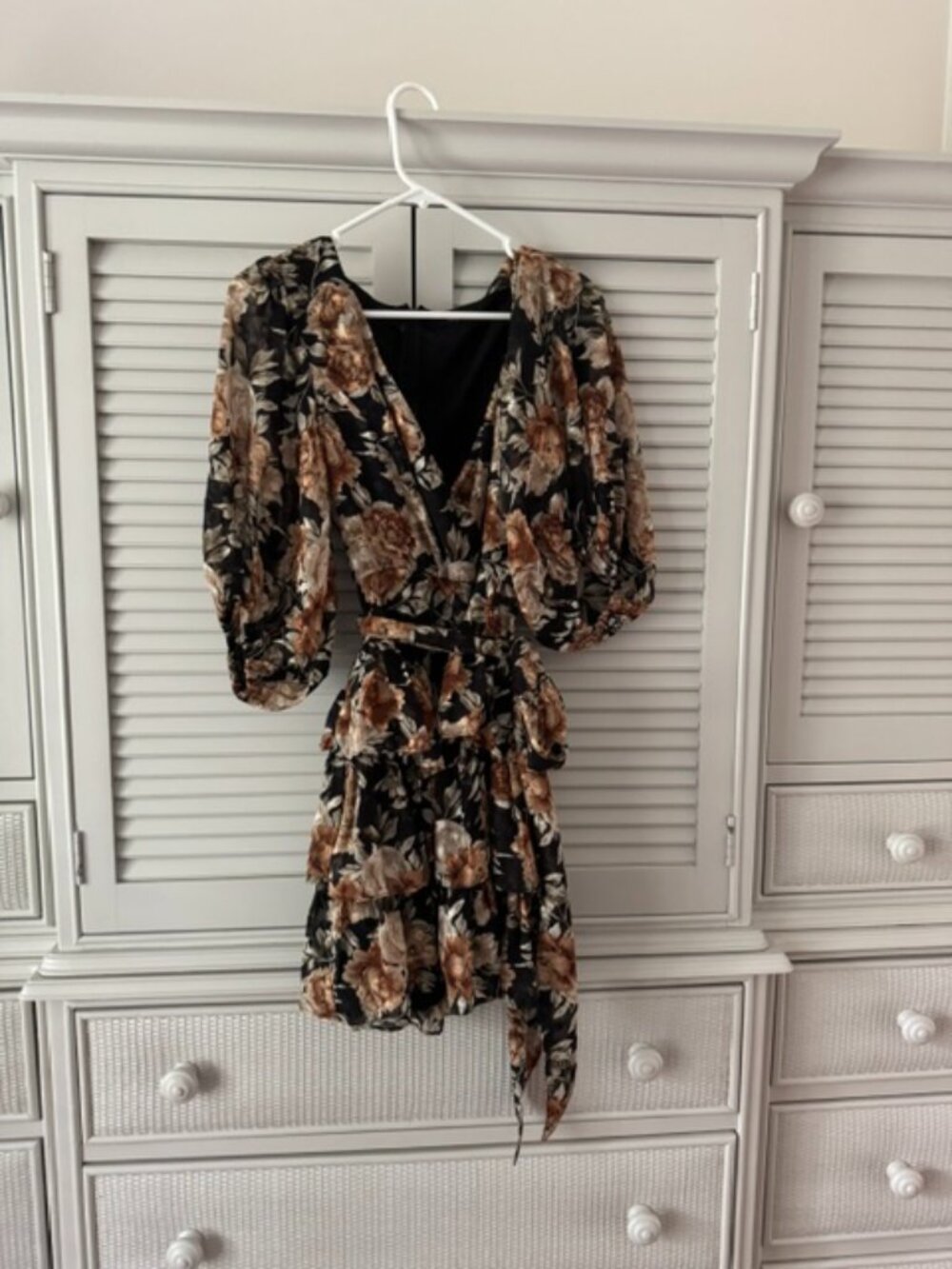 Fate Black Floral Dress Size S
